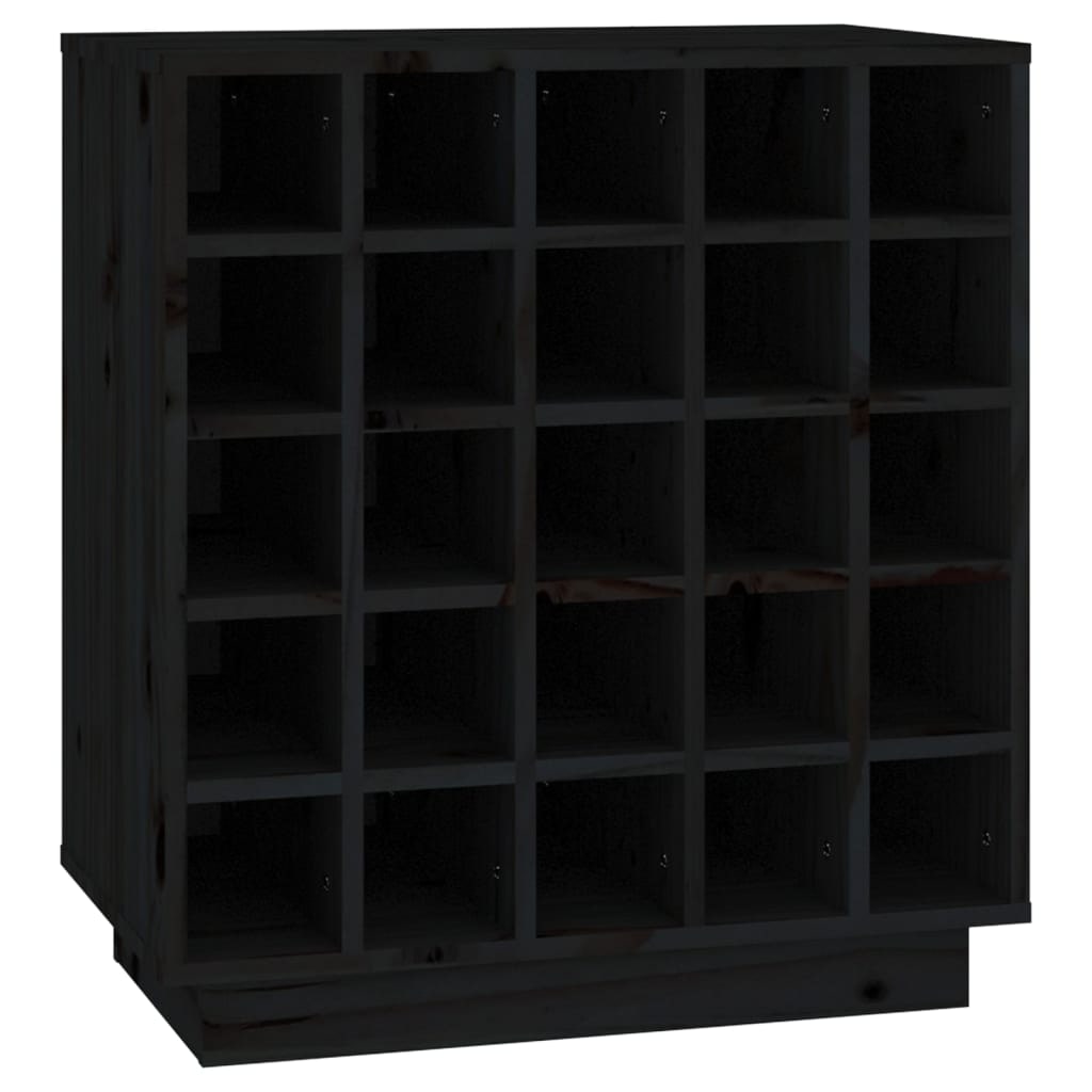 Décoshop26 - Cantinetta per vino fino a 25 bottiglie di vino 55,5 x 34 x 61 cm in legno di pino nero DEC024436