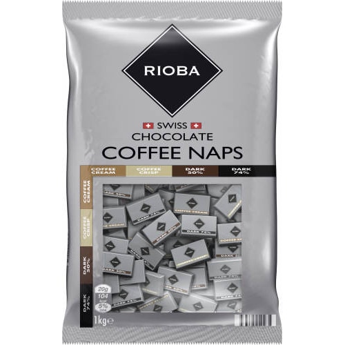 RIOBA Schokolade Swiss Coffee Naps Mischung 200 Portionen x 5 g (1 kg)