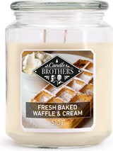 thumbnail of Duftkerze Candle Brothers Fresh Baked Waffle & Cream, Kerze im Glas, 2 Dochte, 510g, 100h Brenndauer, Aromakerze, creme