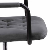 thumbnail of Sedia da ufficio in velluto grigio con rotelle