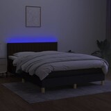 thumbnail of vidaXL Boxspringbett mit Matratze & LED Schwarz 140x200 cm Stoff