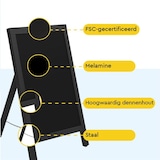 thumbnail of BRASQ Krijtstoepbord Zwart - 55x 85 CM - Krijtbord - Reclamebord - Stoepbord - Enkelzijdig - voor Binnen en Buiten - Horeca