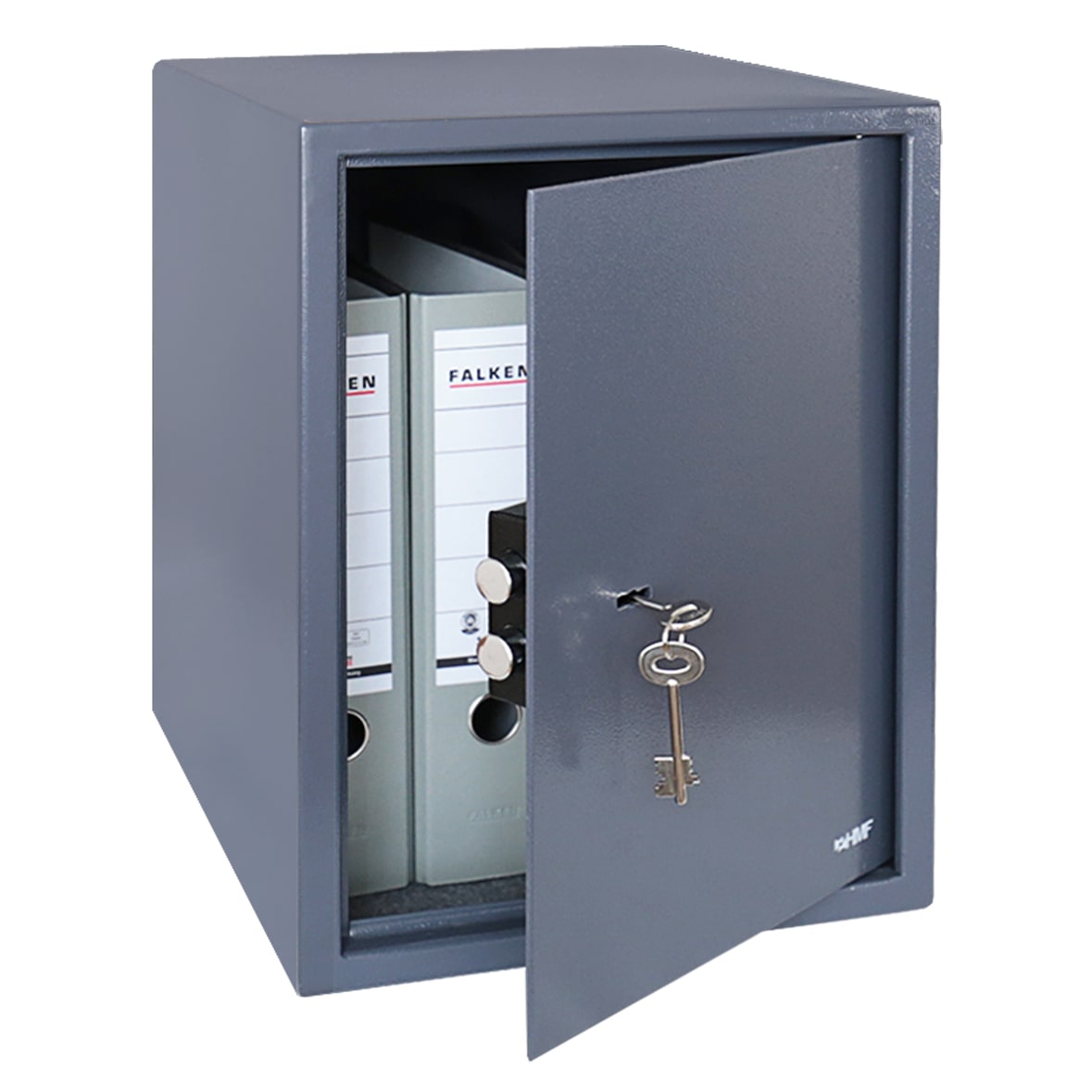 HMF 49208-11 Tresor mit Doppelbartschloss, Möbeltresor, 36 x 48 x 37 cm, Anthrazit