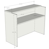 thumbnail of Oficit. Mostrador laminado nogal. Fácil de montar. Fabricado en España. Medidas: 140x50x105 (ancho x fondo x alto)