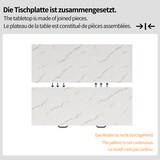 thumbnail of Stehtisch Küchenarbeitsplatte Schwarz 100x90x90 cm mit Marmoroptik Tischplatte, 2 Schubladen, verstellbare Fächer, Eisenbeine