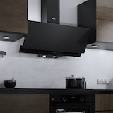 thumbnail of Wiggo WE-A942G(B) - Schuine Afzuigkap - 90cm - Zwart Dubbel Glas