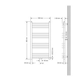 thumbnail of ECD Germany Badheizkörper 500x800 mm Chrom | Mittelanschluss, gebogen, Thermostat, Eck-/Durchgangsform