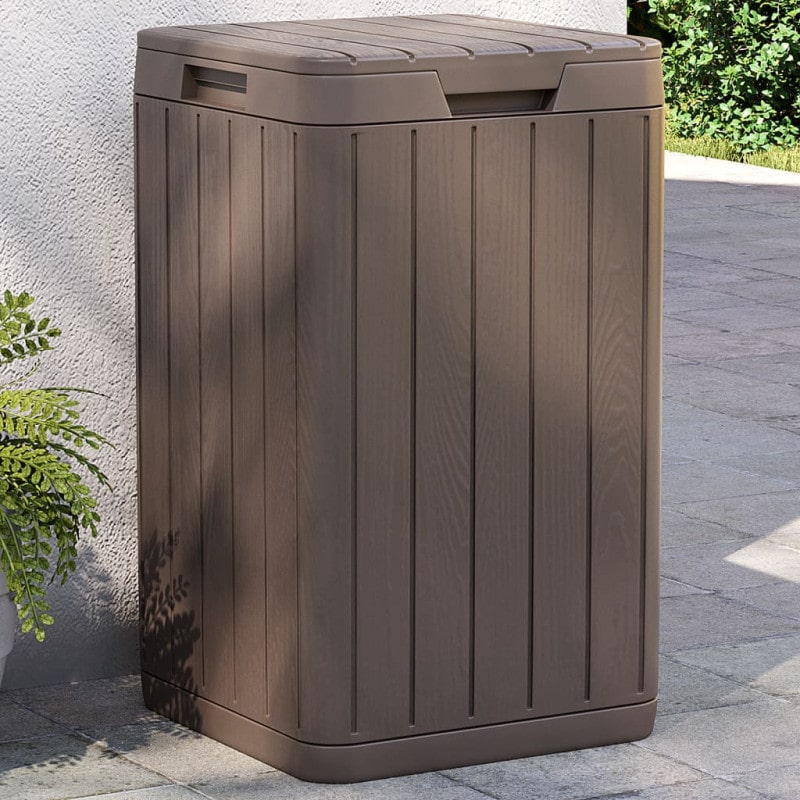 Poubelle D Extérieur Marron 38x38x65 Cm Pp