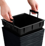 thumbnail of Prosperplast - Anthrazitfarbener Blumentopf mit Reservoir, FURU-Kollektion - 26,5 x 26,5 x 50 cm, 11 L Fassungsvermögen