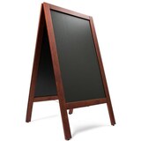 thumbnail of Krijtstoepbord Mahonie 75 x 135 cm dennenhouten omlijsting - dubbelzijdig reclamebord