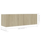 thumbnail of Helloshop26 - Multimedia-TV-Möbel TV-Regal Sideboard TV-Schrank Esszimmer Wohnzimmer Schlafzimmer 3-teilig Sonoma-Eiche 02_0028685