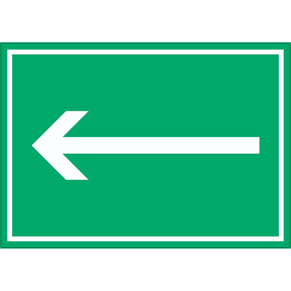Richtungspfeil links Aufkleber waagerecht weiss grün Pfeil A9 (37x52mm)
