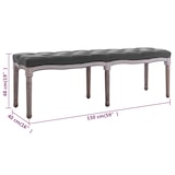 thumbnail of Helloshop26 - Leinenbank Massivholz 150 x 40 x 48 cm dunkelgrau 02_0010763