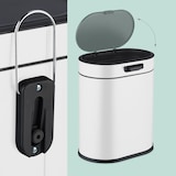 thumbnail of Relaxdays Mülleimer Wandmontage, 5 Liter, Einhängen oder Kleben, Inneneimer, Küchenabfalleimer, Badmülleimer, weiß