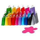 thumbnail of 50x Papiertragetaschen Papiertaschen Flachhenkel 18x8x22cm pink 70gr.