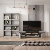 thumbnail of Meubels voor woonkamer, TV-Meubel, Lowboard, 320x35x186cm, Voor tv's tot 80", Elektrische haard, Moderne stijl, Cement _ 96_6