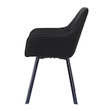 thumbnail of SalesFever Polsterstuhl 2er Set mit Armlehnen | Bezug Microfaser | Gestell Metall schwarz | Rautensteppung im Rückenbereich |anthrazit