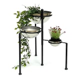 thumbnail of DanDiBo Blumentreppe Metall Rund 46 cm Blumenständer mit 3 Töpfe Silber 96082 Blumenständer Blumensäule Pflanzenständer Ablage