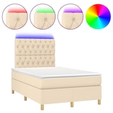 thumbnail of vidaXL Boxspringbett mit Matratze & LED Creme 120x190 cm Stoff