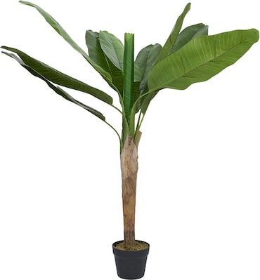 Planta de plátano artificial 120 cm – Realista palma Musa en maceta – Verde
