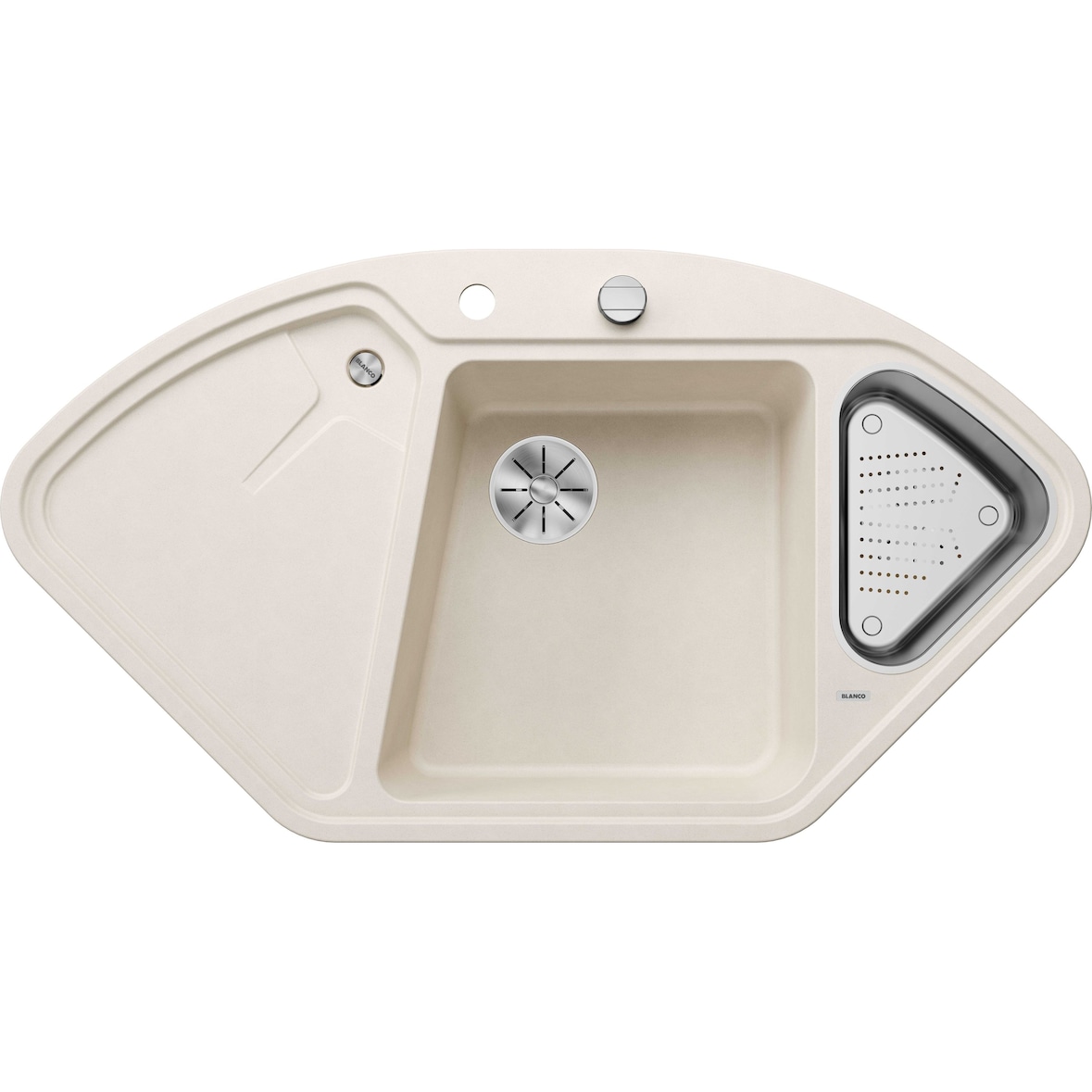 BLANCODELTA II Einbauspüle SILGRANIT softweiß ab 80 cm Excenter