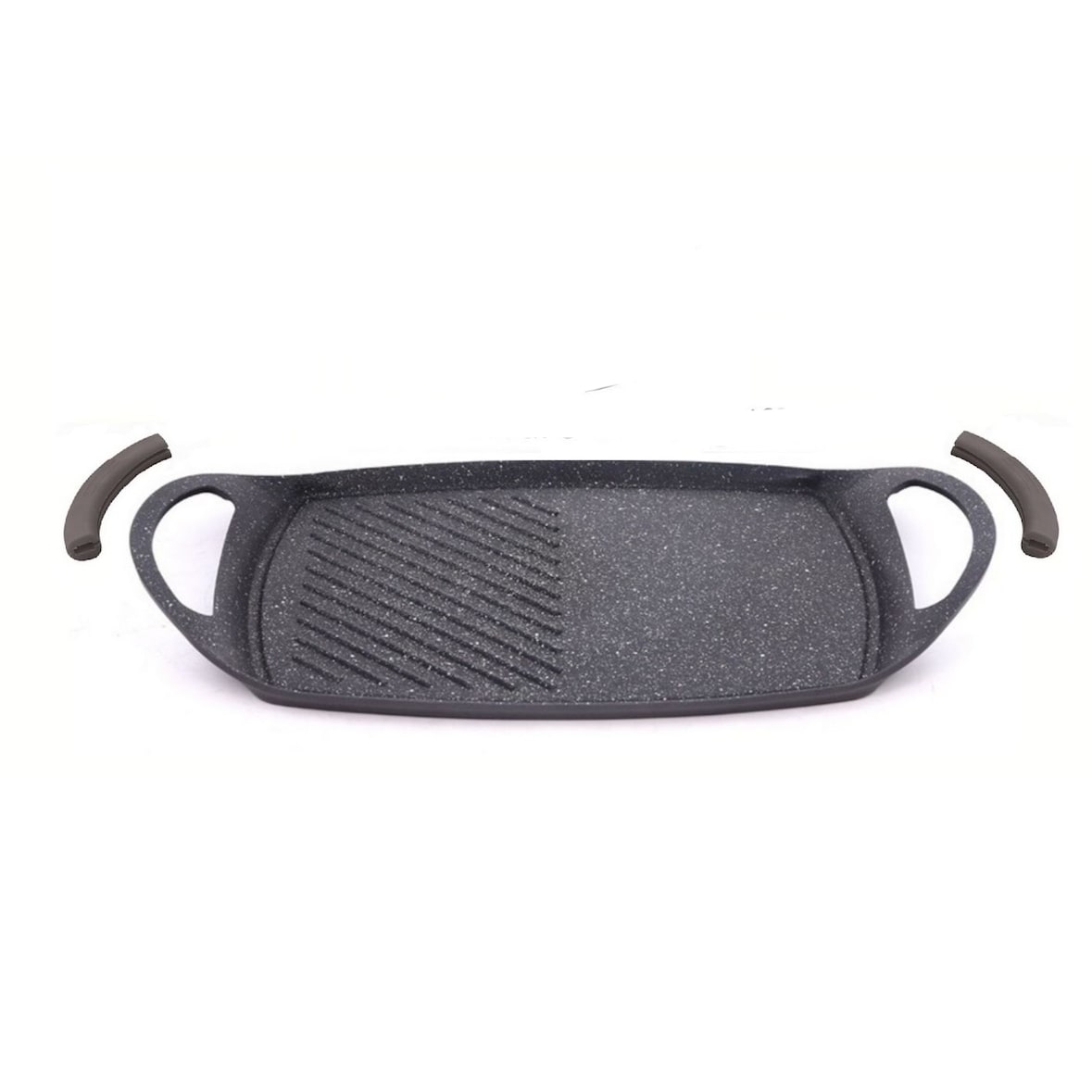 Cheffinger Grillplatte 47cm Aluguss Induktion Bratplatte BBQ Grill braten Plancha aus Aluminium