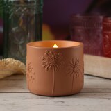 thumbnail of LED Solar Windlicht Pusteblume Blumenmuster Solar Kerze flackernd terracotta