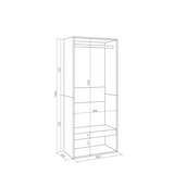 thumbnail of Offener Kleiderschrank, Kleiderbügel mit Einlegeböden, 60x35x145 cm, Schlafzimmer, Kleidung, Schuhe, Moderner Stil, Eiche - 436_1
