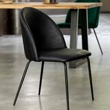 thumbnail of Set van 4 zwart gecoate stoffen stoelen