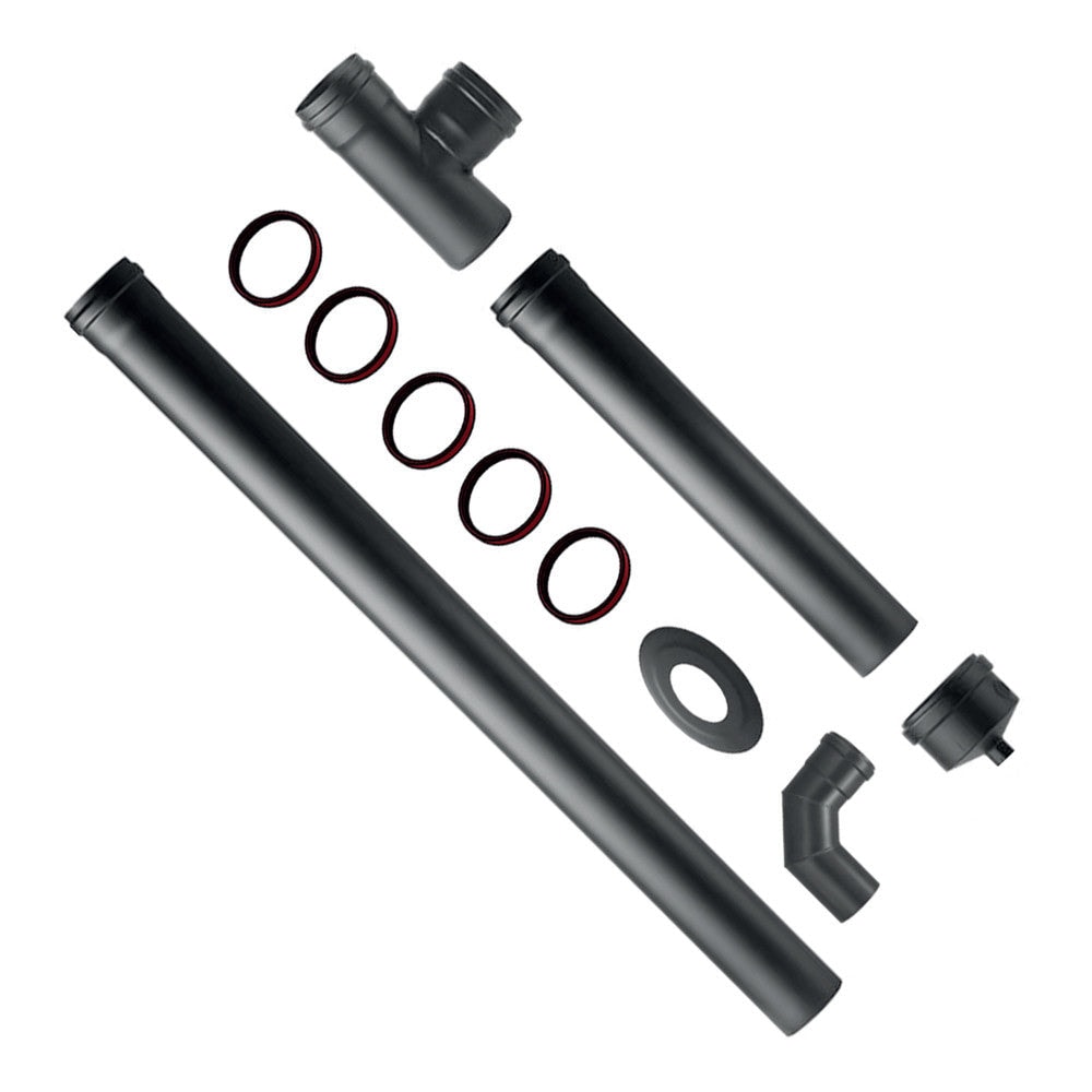 Kit de instalação para salamandra a pellets de aço 1,2 mm d.80 mm