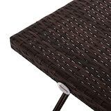 thumbnail of Mesa Plegable para Jardín Terraza Patio Ratán y Acero con Patas Cruzadas Marrón