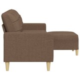 thumbnail of vidaXL 3-Sitzer-Sofa mit Hocker Braun 210 cm Stoff