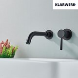 thumbnail of NAVIS | Badarmatur Wandmontage 2-teile Schwarz matt | Schlichte Edelstahl Mischbatterie Wandarmatur Bad | Hotel Gastro Wasserhahn Waschtischarmatur