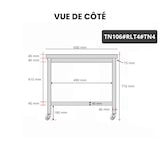 thumbnail of Werktafel in roestvrij staal met voet 1000 x 600 mm op PREMIUM / GOLDINOX wielen. GOLDINOX
