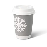 thumbnail of greenbox - Pappbecher doppelwandig Winter "Schneeflocke", 300 ml / 12 oz, Ø 90 mm, grau, 500 St.