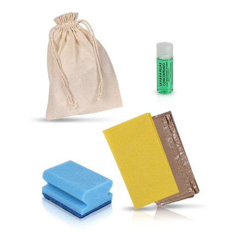 Amenities- Kits de limpieza para apartamentos en bolsa de tela n°3 - 50 unidades