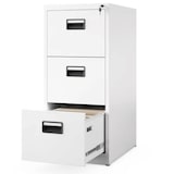 thumbnail of Hängeregisterschrank abschließbar TION - 3 Schubladen mit Schloss | Aktenschrank Büroschrank aus Stahl Metallschrank, 102x46x62cm Weiß