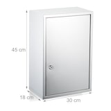 thumbnail of Relaxdays Medizinschrank, 3 Fächer, abschließbar, Edelstahl, HBT: 45x30x18 cm, Hausapotheke, Medikamentenschrank, silber