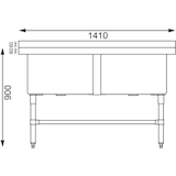 thumbnail of Vogue Diepe Spoelbak Dubbele Kom 141cm Lang