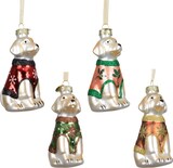 thumbnail of 1 Christbaumschmuck Glas 8,9cm Hund mit Pullover Figur zum Aufhängen - Weihnachtsbaum Anhänger Weihnachten Weihnachtsbaumschmuck Tiere Hunde Beige