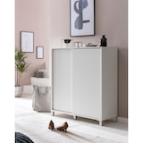 thumbnail of Schuhschrank `Fulda`: 20 Paar Schuhe, moderne Ablagefächer, Schiebetüren, kratzfest, Melaminharz. Weiß, 100x38x108 cm | Kadima Design