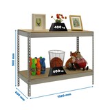 thumbnail of SimonRack Industrieregal, 900x1500x600 mm, 400 kg am Biegepunkt, 2 Holzböden, Garagenregal, Verzinkt/Holz- Ecoforte