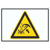 thumbnail of Achtung Quetschgefahr zwischen Presse und Werkstück Symbol Aufkleber A2 (420x594mm)