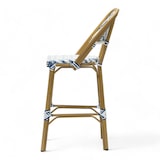 thumbnail of Barhocker ALMA - Blau-weißes Geflecht