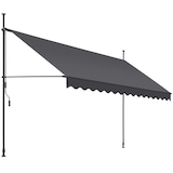 thumbnail of Klemmmarkise mit Handkurbel, höhenverstellbar - 400 x 180 cm, schwarz/grau