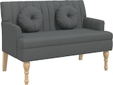 thumbnail of Décoshop26 - Bank/Sofa mit Rückenkissen und Armlehnen 113 x 64,5 x 75,5 cm in grauem Stoff DEC024630