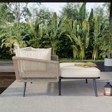 thumbnail of Merax tuinlounge, 2-zitsbank met kussens en touwvlechtwerk, outdoor, beige