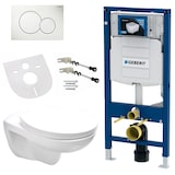 thumbnail of Geberit Komplettset Wand Hänge WC Spülrandlos, Deckel, Vorwandelement, Schallschutz, Betätigungsplatte