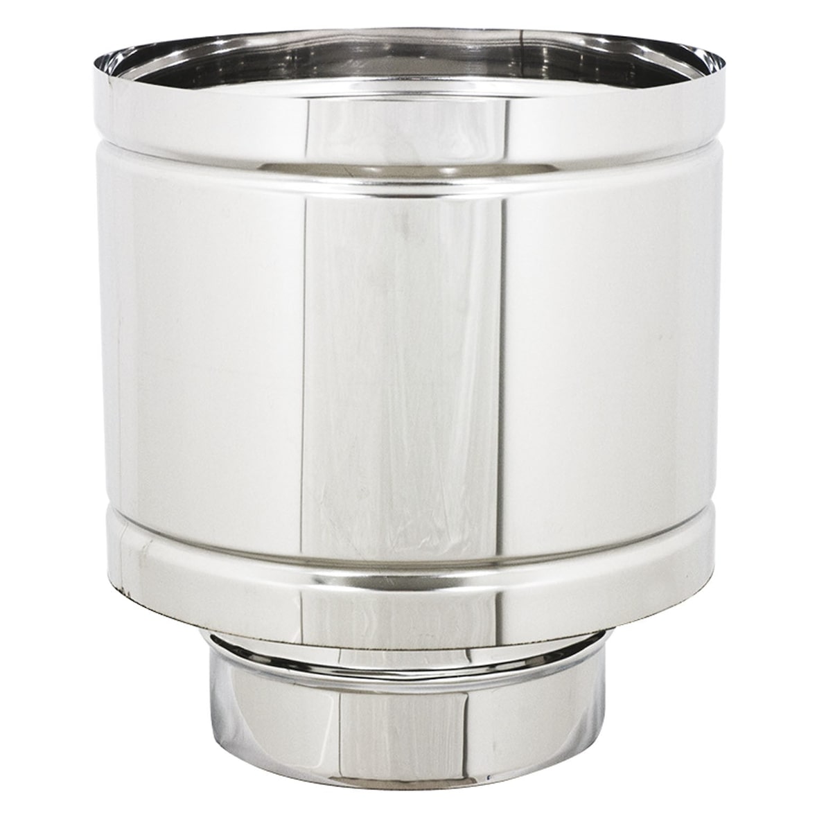 Fumaiolo comignolo cappello antivento a forma di Botte acciaio inox da 8 a 25 cm - 25 cm