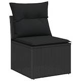 thumbnail of vidaXL 7-teiliges Garten Esszimmer Set mit Kissen in Schwarz Poly Rattan Akazie